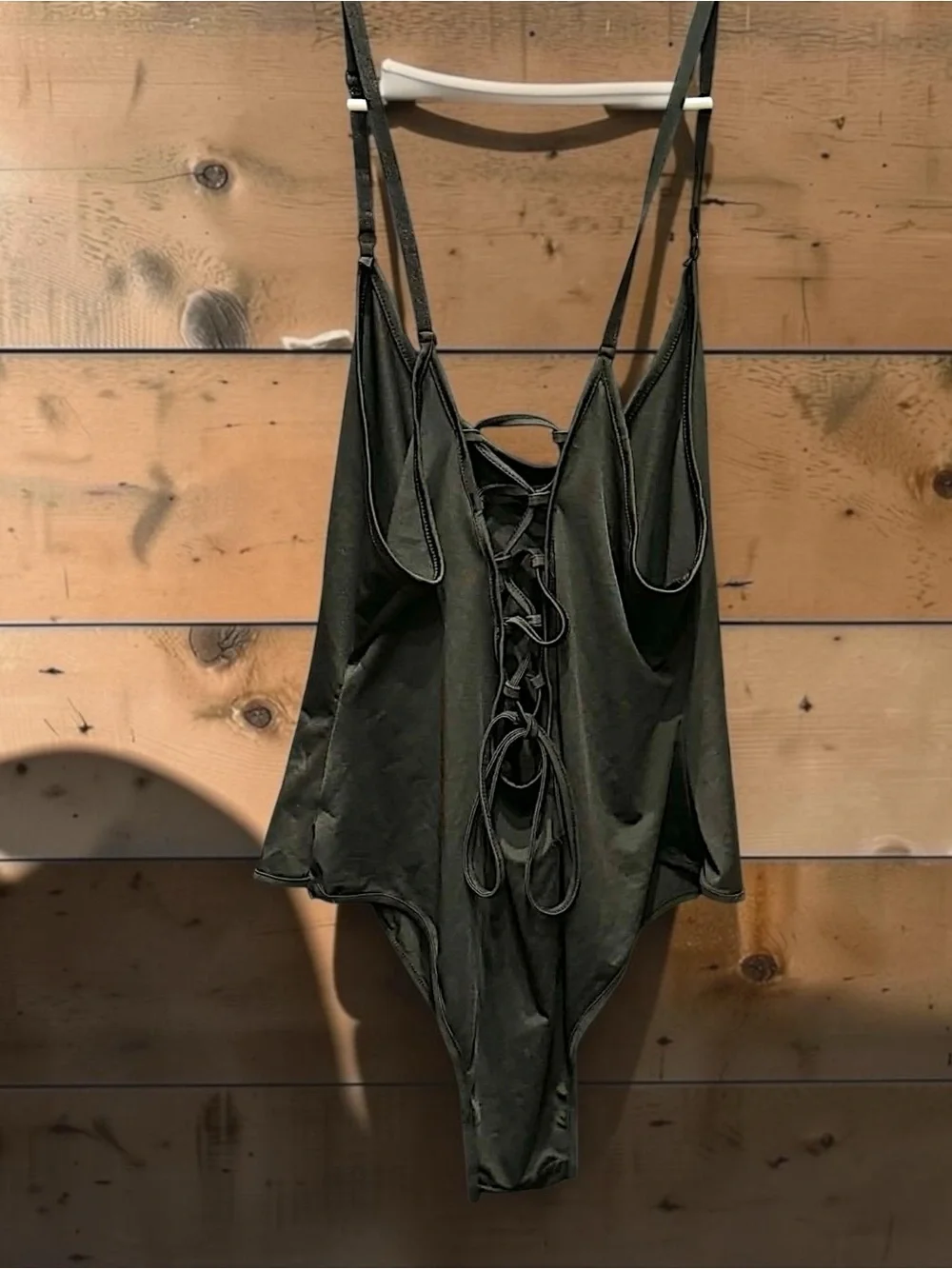Black Lace-Up One-Piece Swimsuit - XL